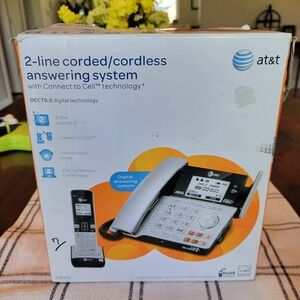 AT&T TL86103 2-Line Corded Cordless Phone System Bluetooth DECT 6.0 TESTED